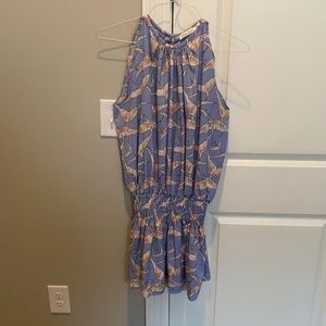 Patterned synched waist dress